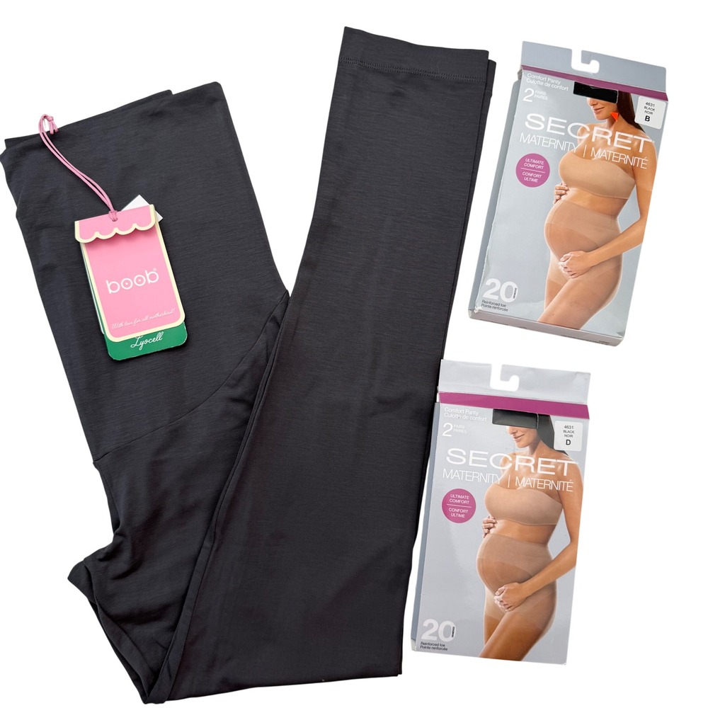Boob Design Maternity Leggings Lyocell Magnet Grey Secret Tights Bundle Size M